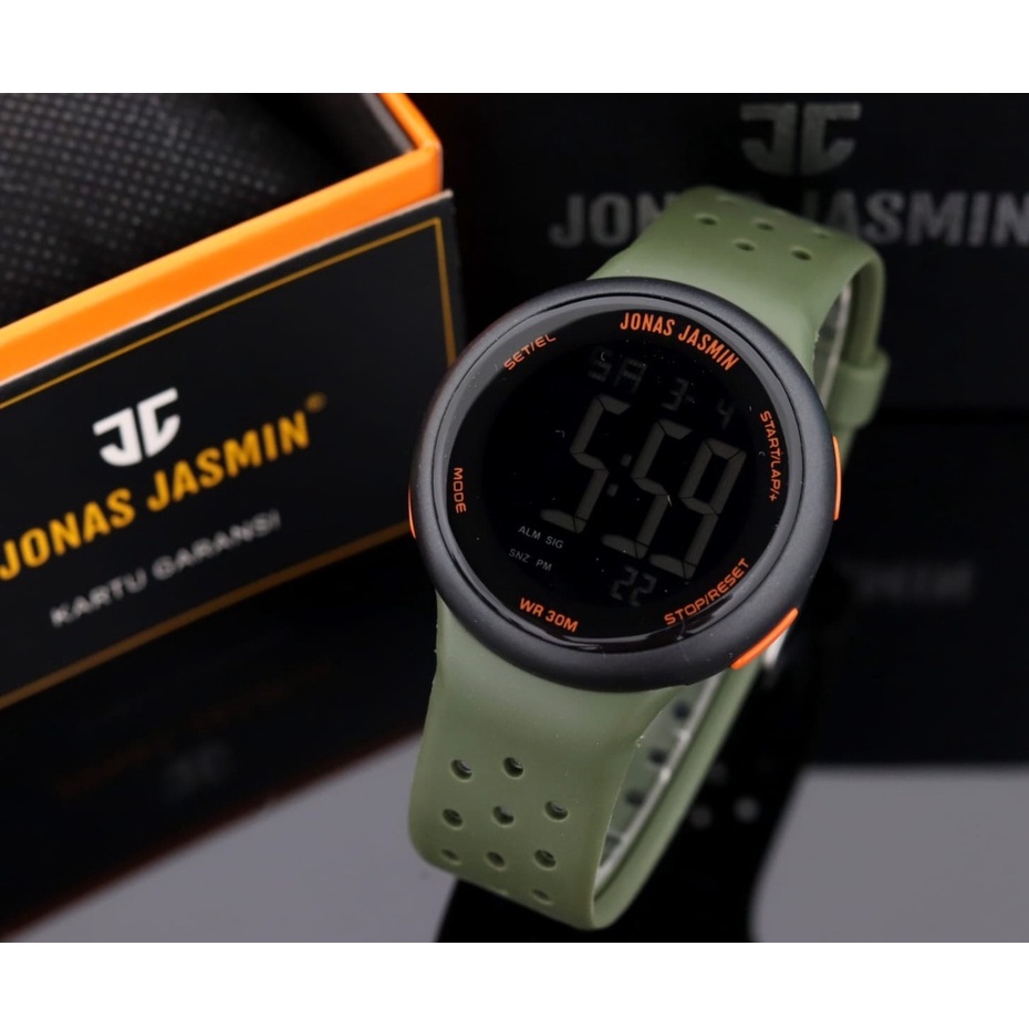 JAMINAN ORIGINAL✅Jam Tangan Pria dan Wanita JONAS JASMIN JJ-5312 Digital Strap Karet Anti Air Bulat Free Batrai