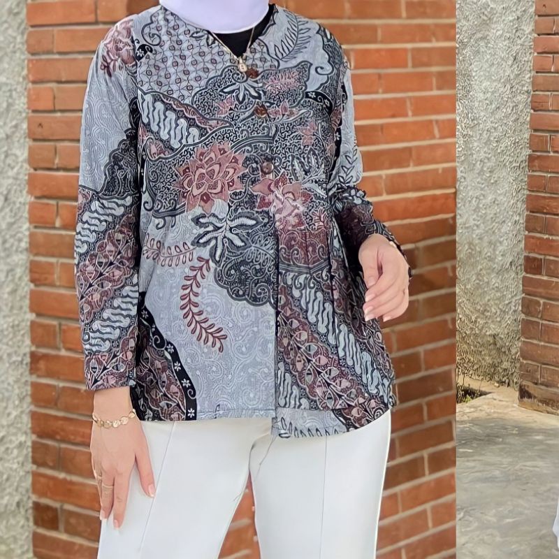 blouse batik soft original batik terbaru seragam batik kantor pakaian wanita baju batik ori 10.10 22