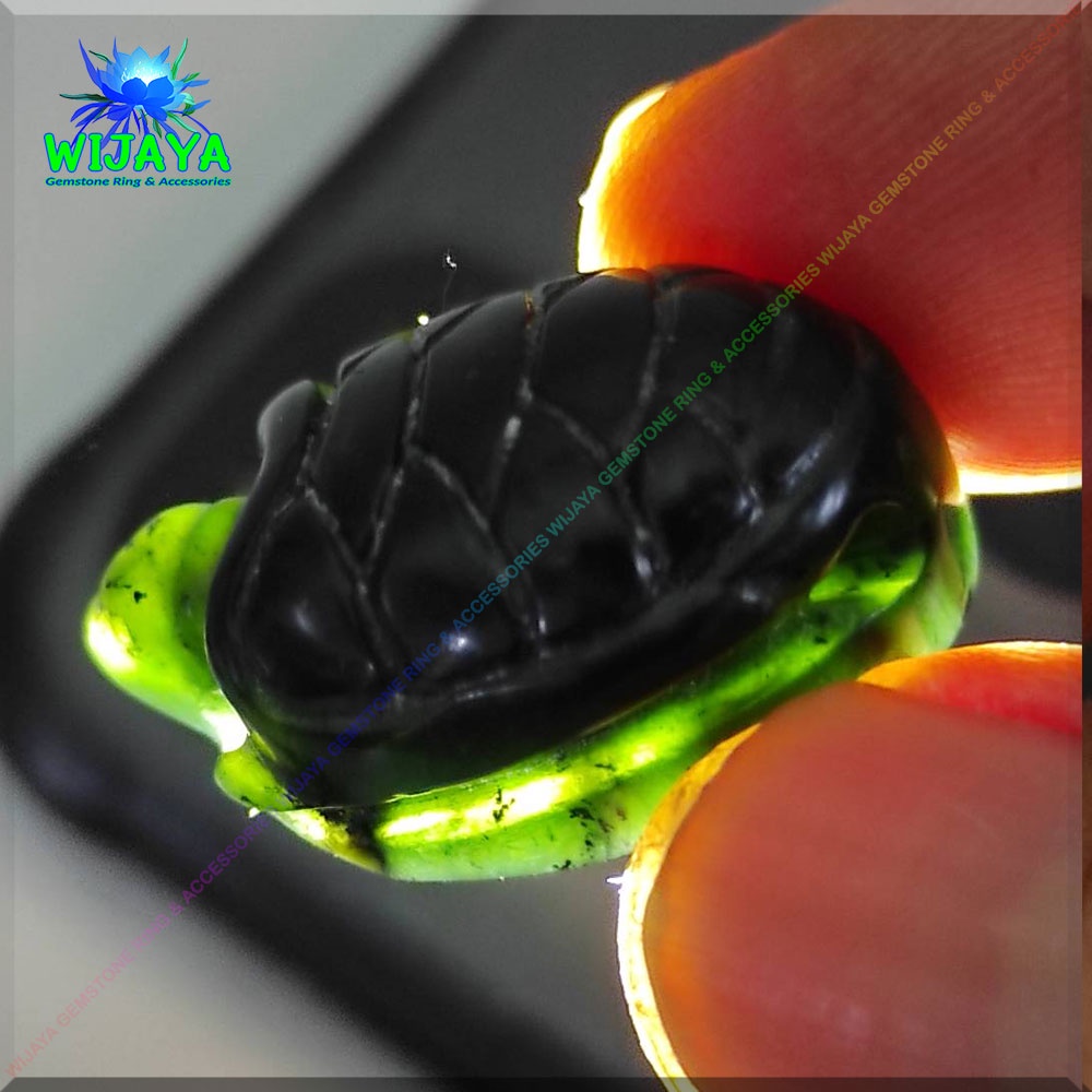 Liontin giok hitam asli natural black jade