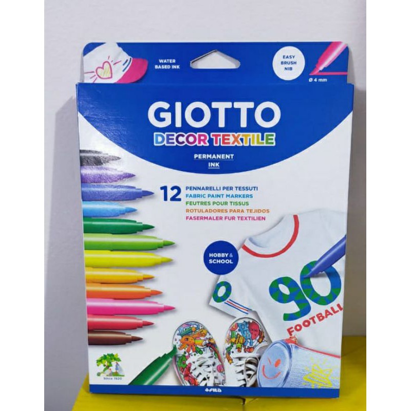 

GIOTTO DECOR TEXTILE 12 Color SPIDOL KAIN-KAOS-TEXTILE
