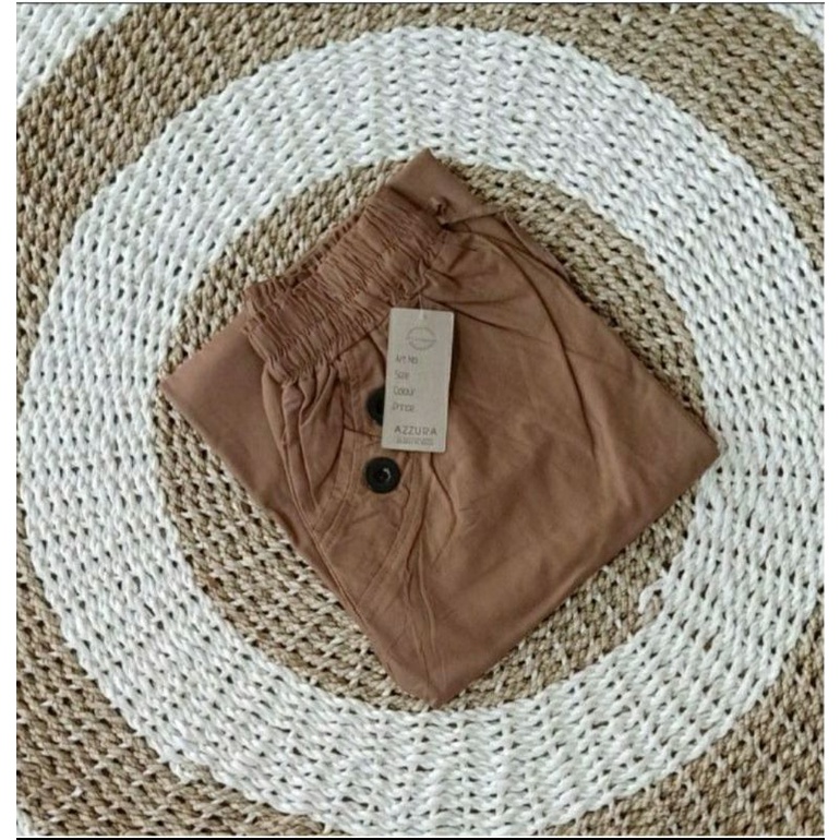 Kulot Panjang Polos Bahan Katun Cigarete Model Payung Murah-Mocca