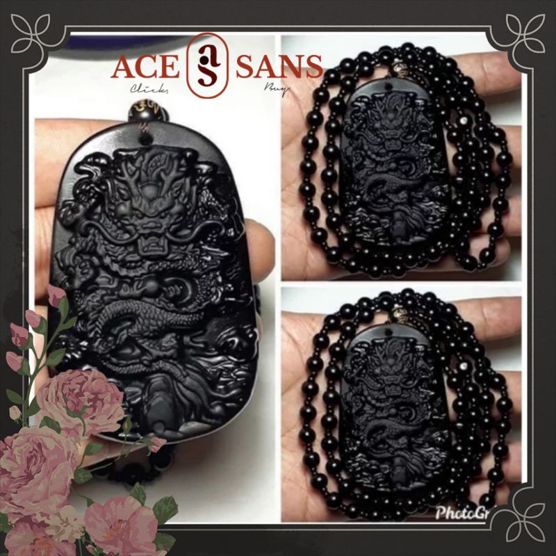 Liontin Kalung Giok Naga Hitam I Batu Akik I Batu Alam I Liontin I Batu I Hobi I Koleksi I Kalung