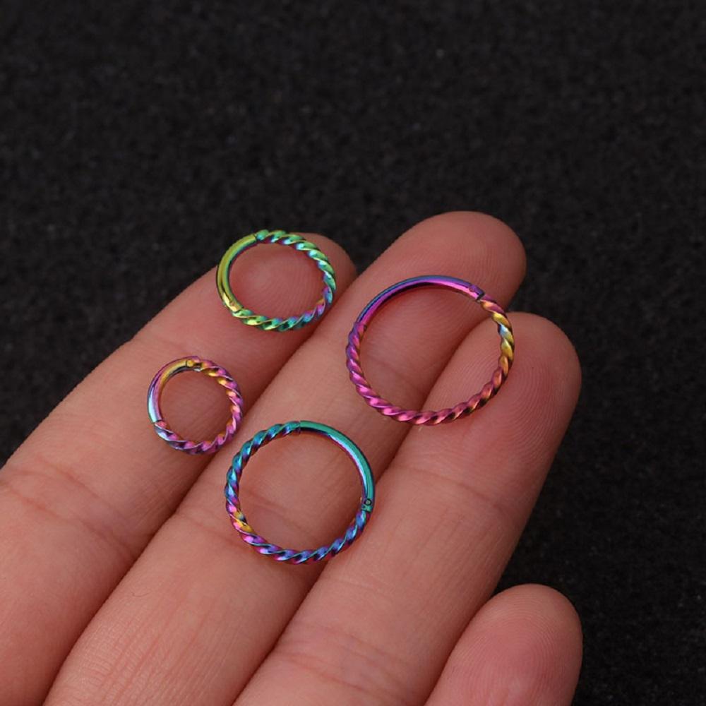 Needway Cincin Tindik Hidung Baru 1 Pcs Hidung Septum Helix Cartilage Stainless Steel Bulat Stud Earrings