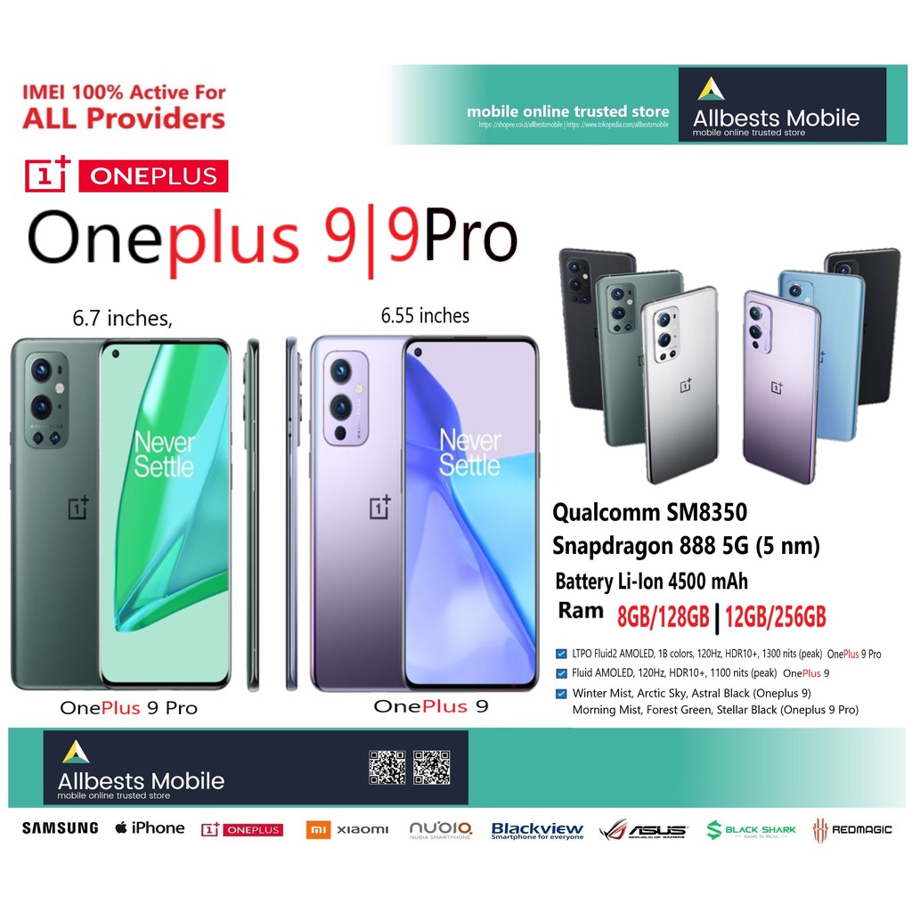 Oneplus 9 & 9 Pro 5G Ram 8GB/128GB & 12GB/256GB Original New BNIB