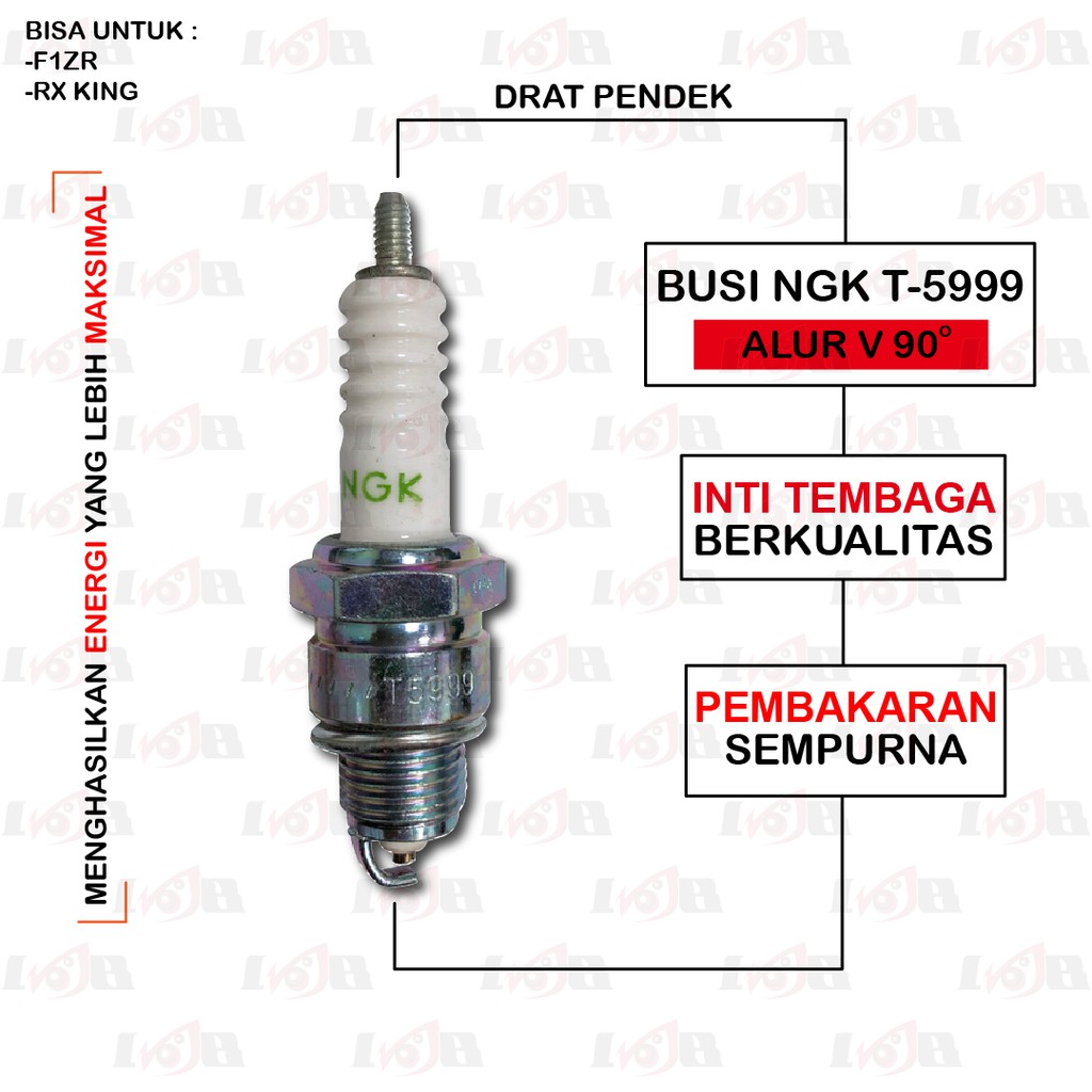 NGK T5999 BP7HS Busi Vespa Super Sprint FIZR ALFA SIGMA Drat Pendek 2T