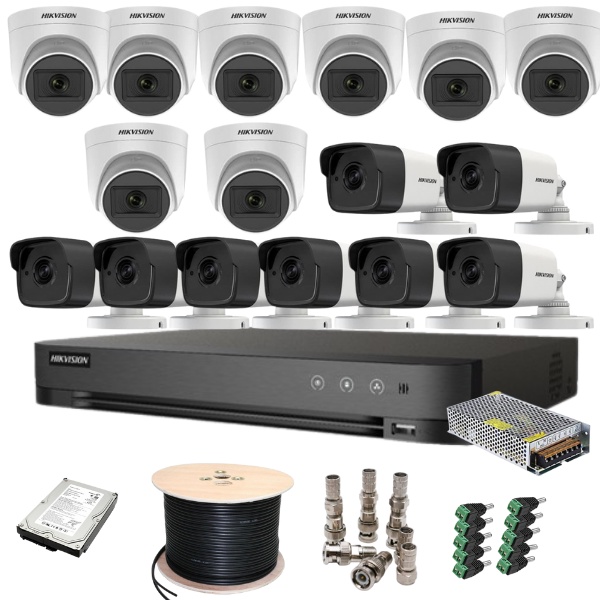 PAKET 16 KAMERA CCTV HIKVISION 2MP FULL HD 1080P/paket lengkap cctv hikvision 16 kamera tinggal pasa
