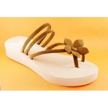 sandal wanita tali suede bunga