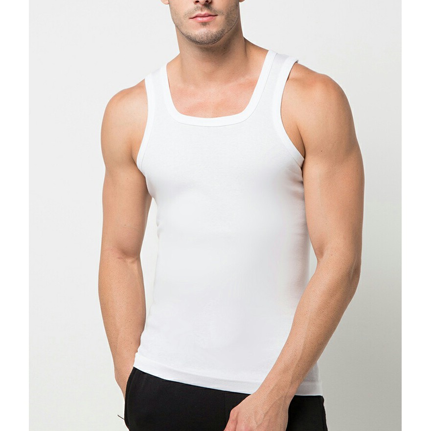 Singlet Pria Kaos dalam Pria Kaos tanpa lengan T-shirt Kaos Singlet Masterman Singlet 100% Cotton