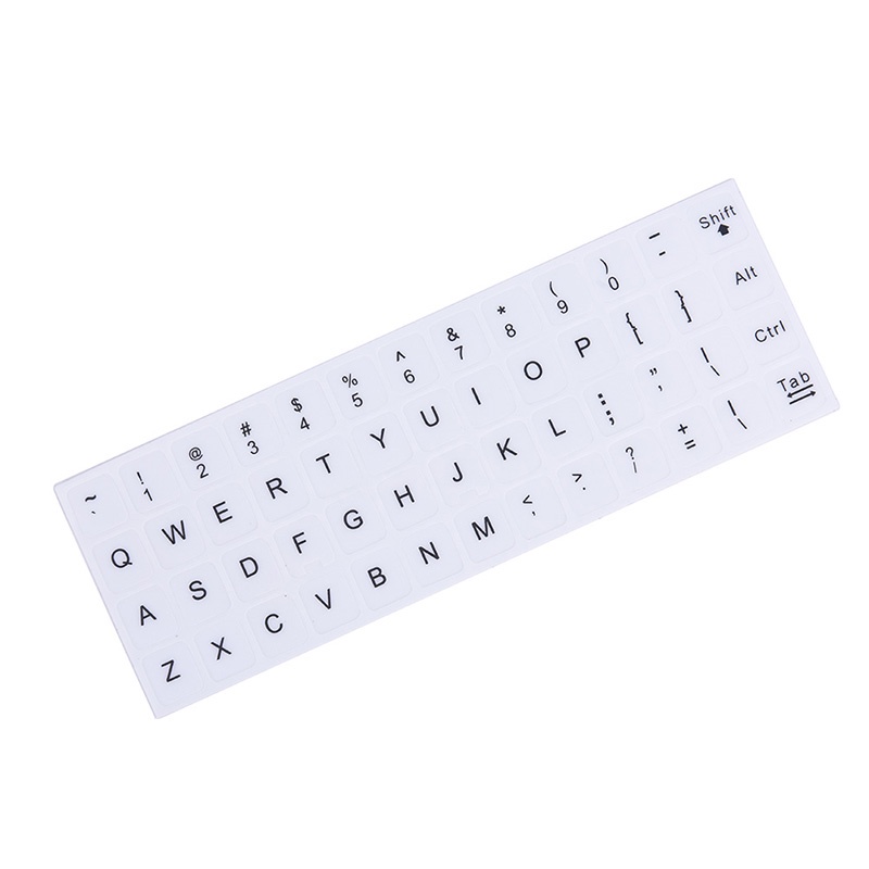 {LUCKID}English Keyboard Replacement Stickers White on Black Any PC Computer Laptop