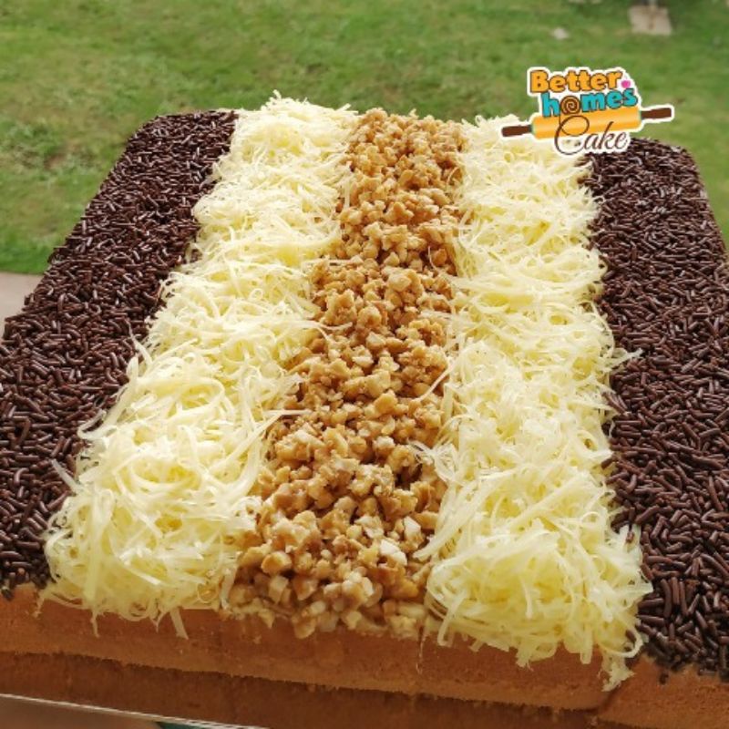 

Bolu Jadul Vanilla Topping 3 rasa (meses, keju, nougat)