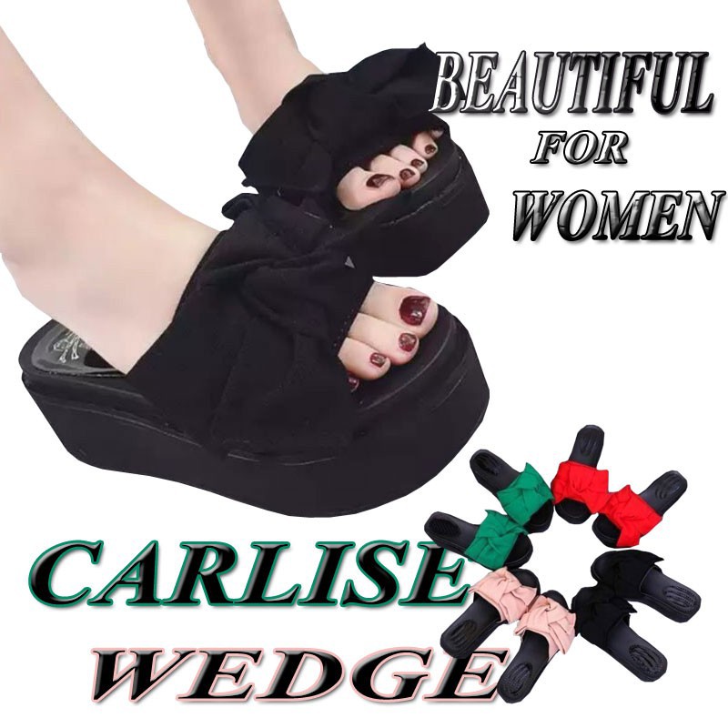 Dnr CARLISE Wedges sandal wanita cantik korea   sendal Pita cewek pesta lucu AC13
