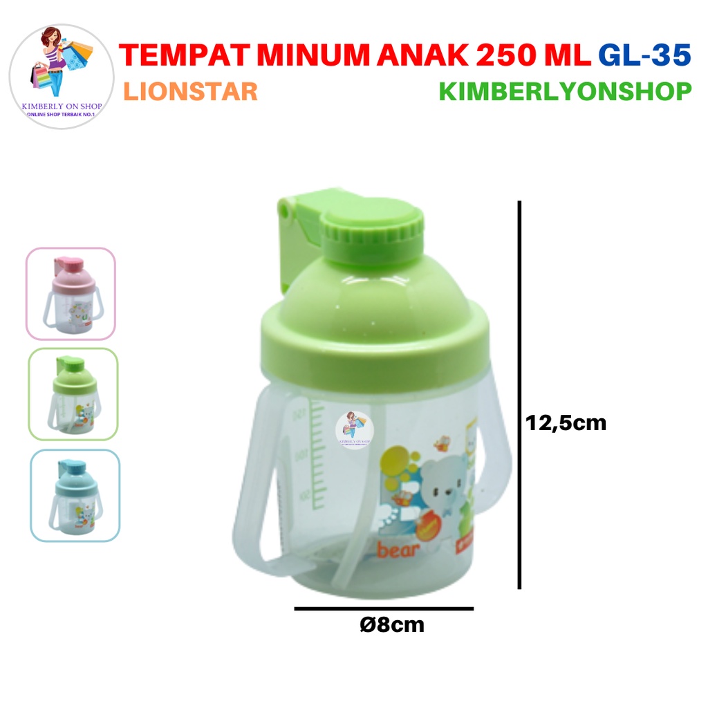 Botol Minum Anak Sedotan Anti Tumpah 250 ml GL 35 Lion Star