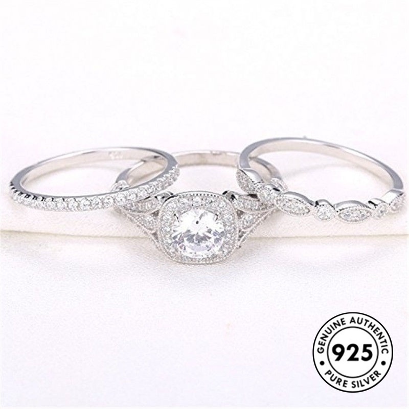 Cincin Moissanite Bahan S925 Silver