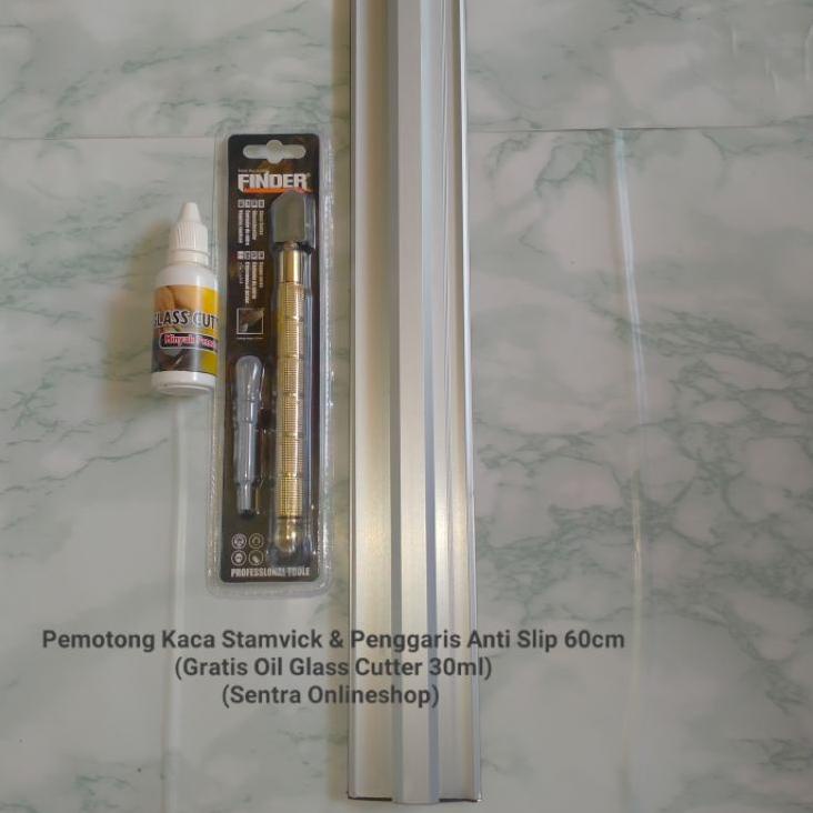 

[KODE PRODUK WBQ7P4191] Pemotong Kaca Merk Finder & 60cm Penggaris Anti Slip(Paket 2 in 1)