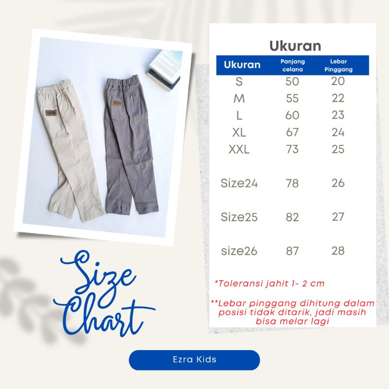 Celana Anak Chino Panjang Melar Twill Stretch Usia 1-9 Tahun