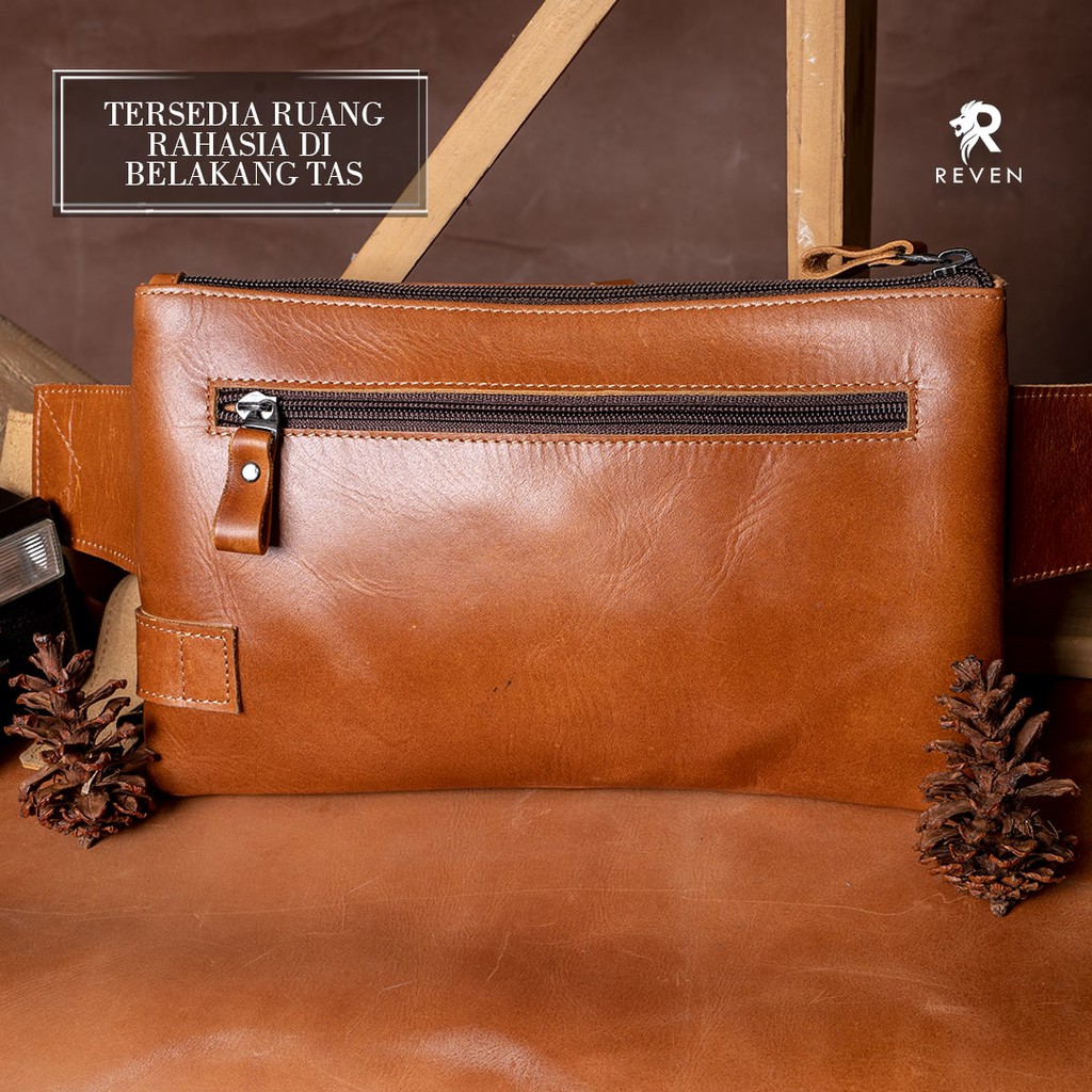 REVEN LEATHER -Waistbag  Multifungsi