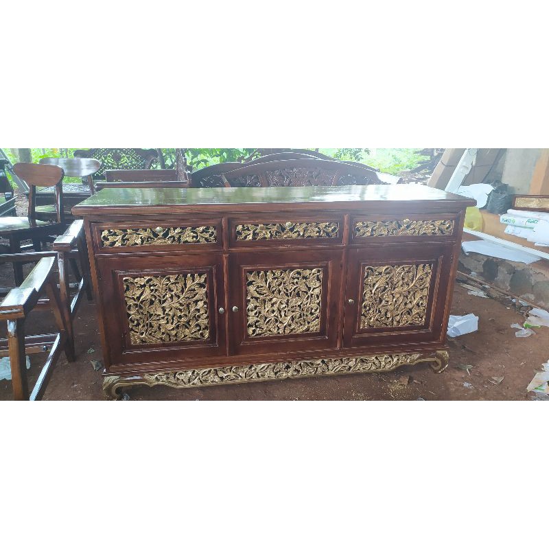 BUFET TV MINIMALIS KAYU JATI PALEMBANG 150cm