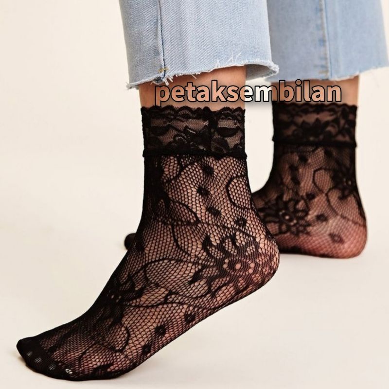 Kaos Kaki Renda Brukat Impor Diatas mata Kaki