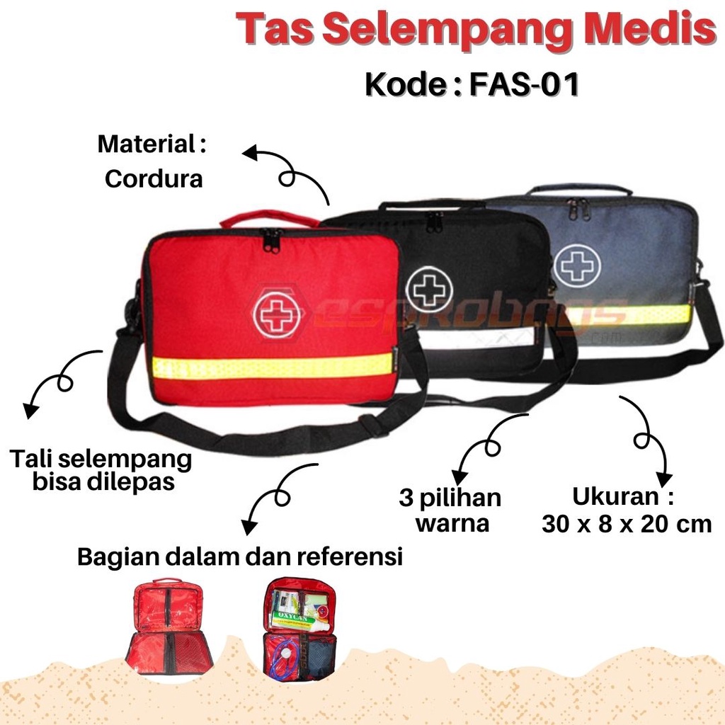 Tas Kesehatan Selempang Medis Tas Medis Perawat Tas Kesehatan Medis P3K Tas medis Espro Kode FAS-01