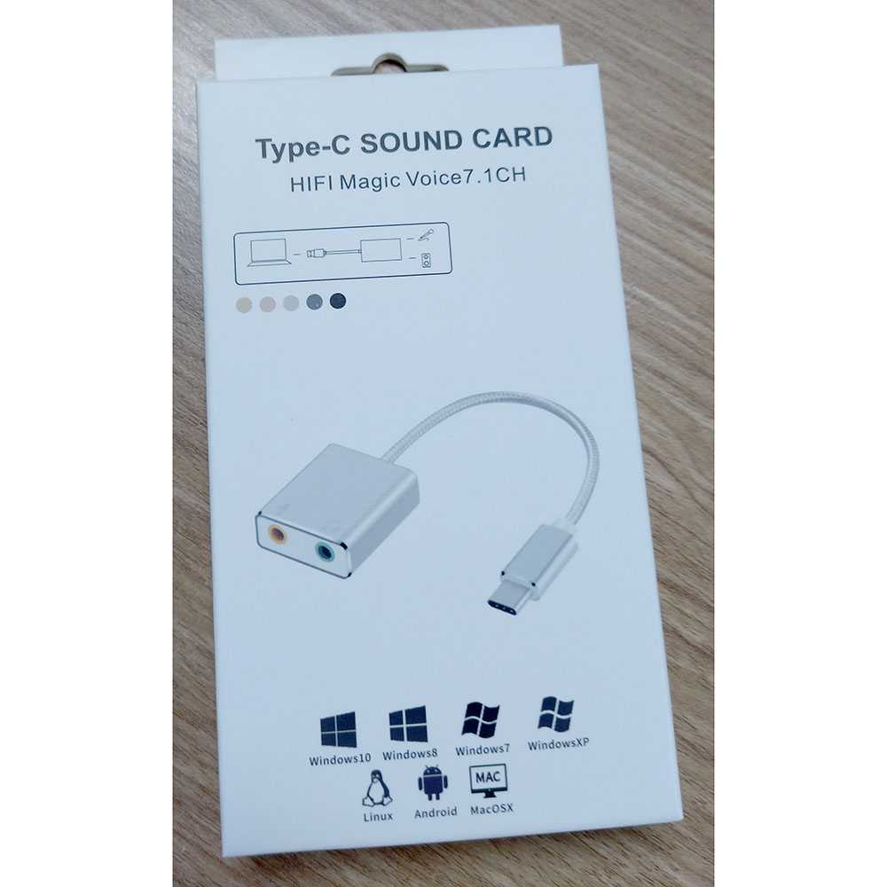 Woopower External USB Type-C Sound Card 3.5mm AUX &amp; Microphone - MU1