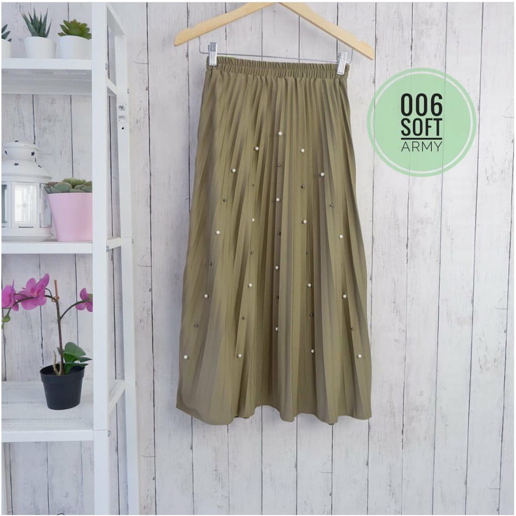 Rok plisket anak usia 3 - 8 tahun mutiara (COD) material hyget