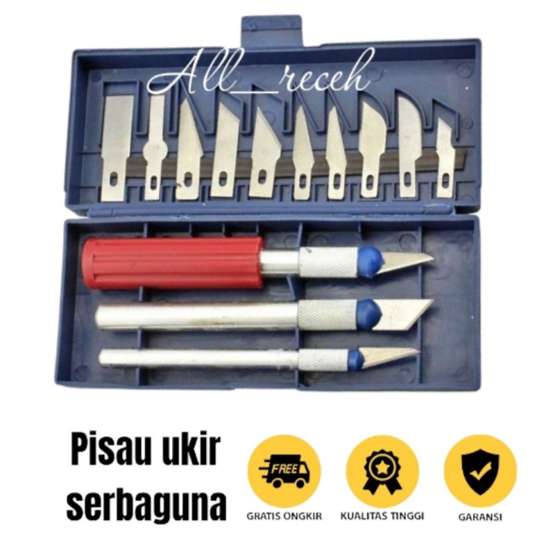 

pisau ukir/Set 3 in 1 Crafting Art Knife Pisau Ukir Plus 3 Handle/pisau seni
