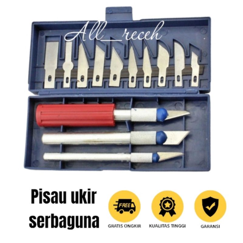 pisau ukir/Set 3 in 1 Crafting Art Knife Pisau Ukir Plus 3 Handle/pisau seni