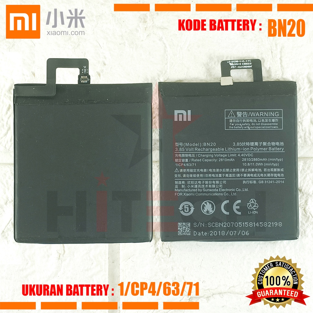 Baterai Battery Original Xiaomi BN20 for Xiaomi Mi 5C