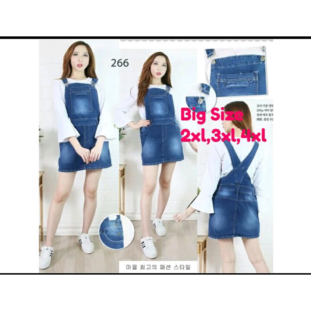 Jual Rok Pendek Jeans Big Size sr266 atau Overal Rok Jeans Jumbo atau Rok Mini Jumbo Berkualitas