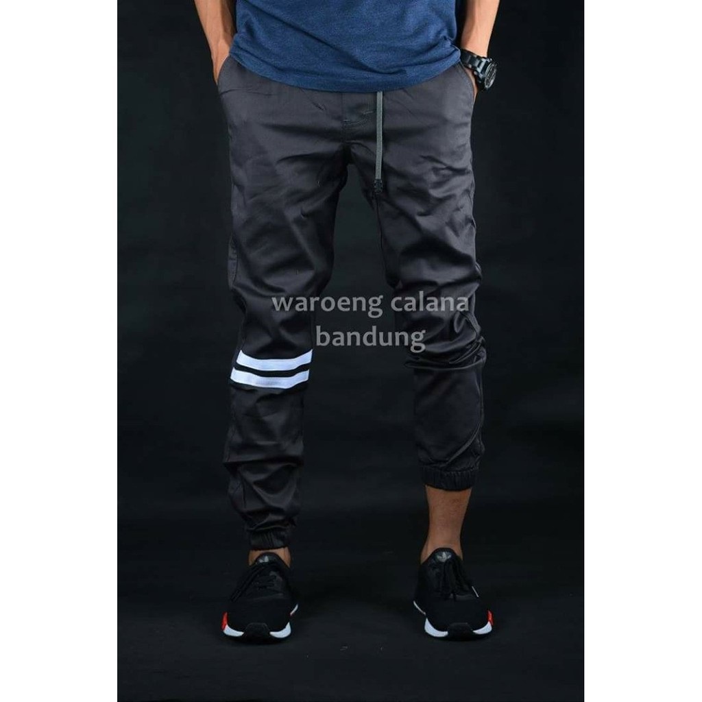 Celana Joger Jogger Pants Pria Wanita Joger List Stripe Panjang Cowo Dewasa