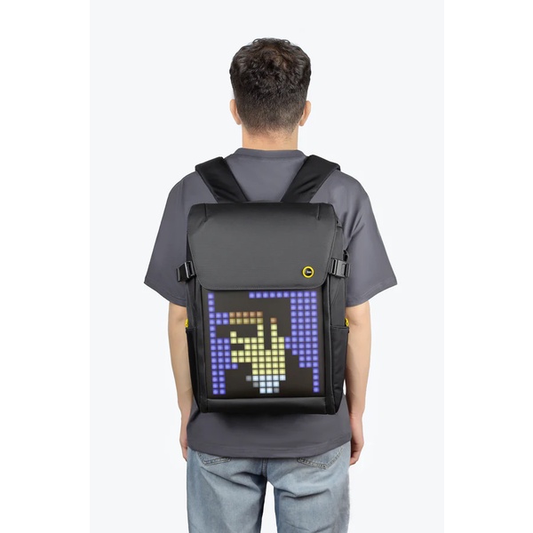 DIVOOM Pixoo M Backpack Men 15 Inch 16 × 16 RGB LED Screen Travel Black - Garansi Resmi Divoom Indonesia 1 Tahun