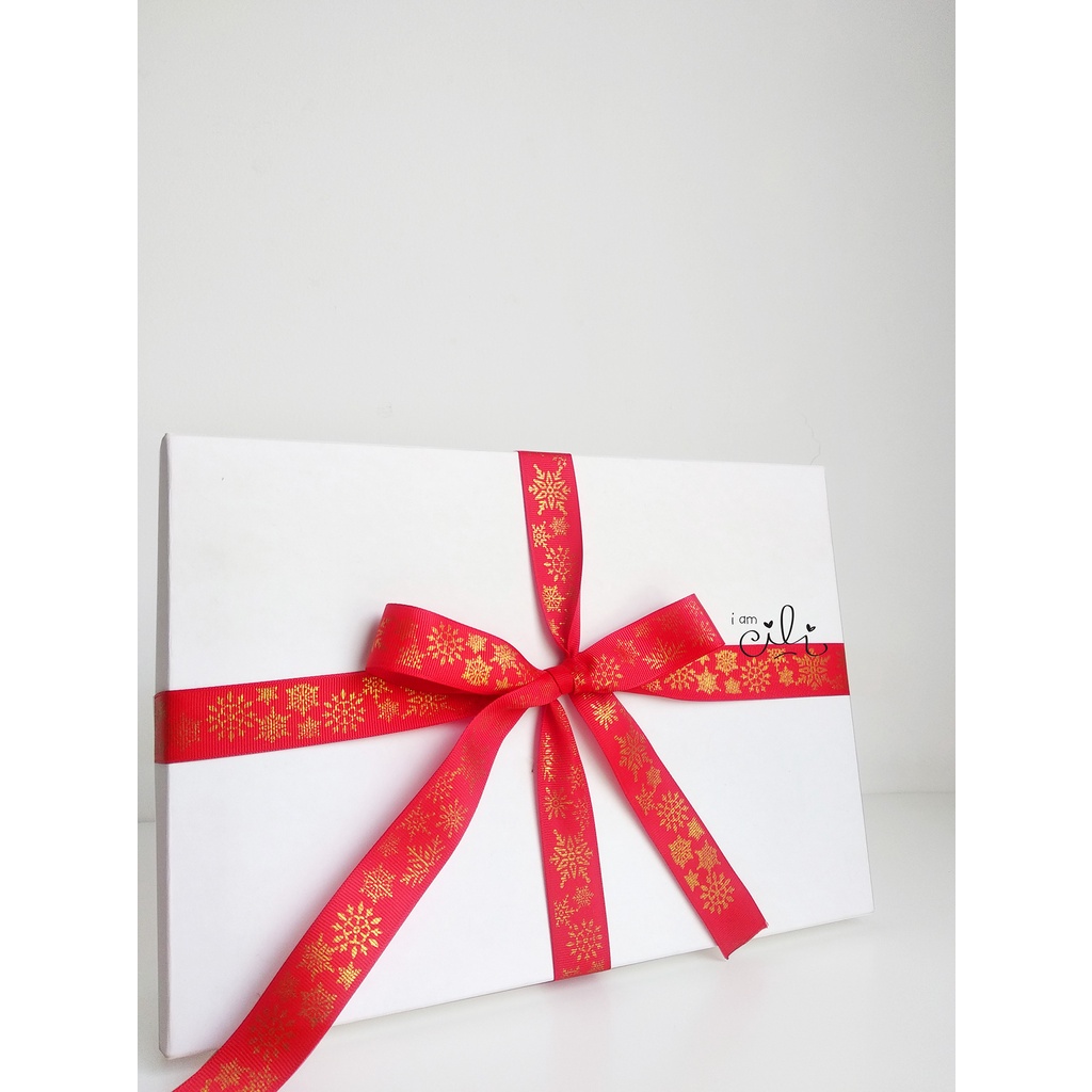 

(PTG-XMAS04-MERAH) Pita GROSS GRAIN natal SALJU (1 inch / 2.5cm)