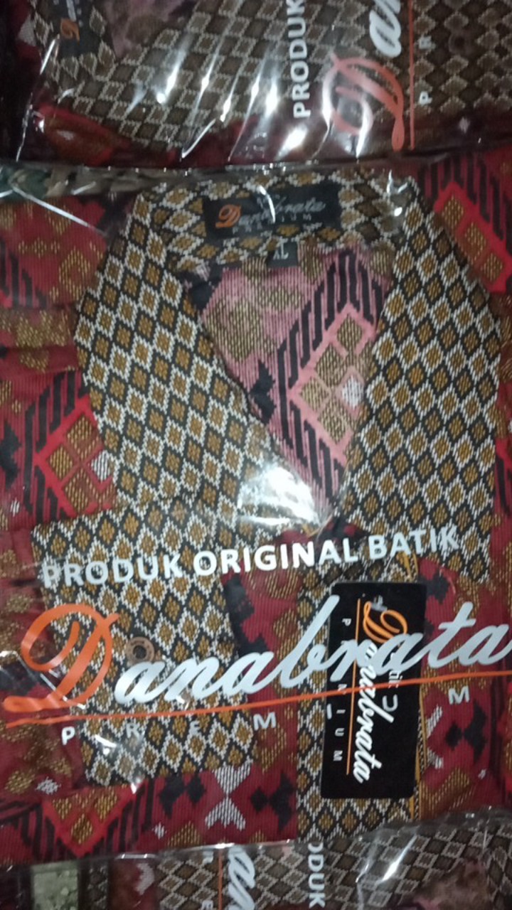 Batik Danabrata Pekalongan Motif Songket Merah Size M L Xl Xxl Kemeja Batik Lengan Panjang Reguler