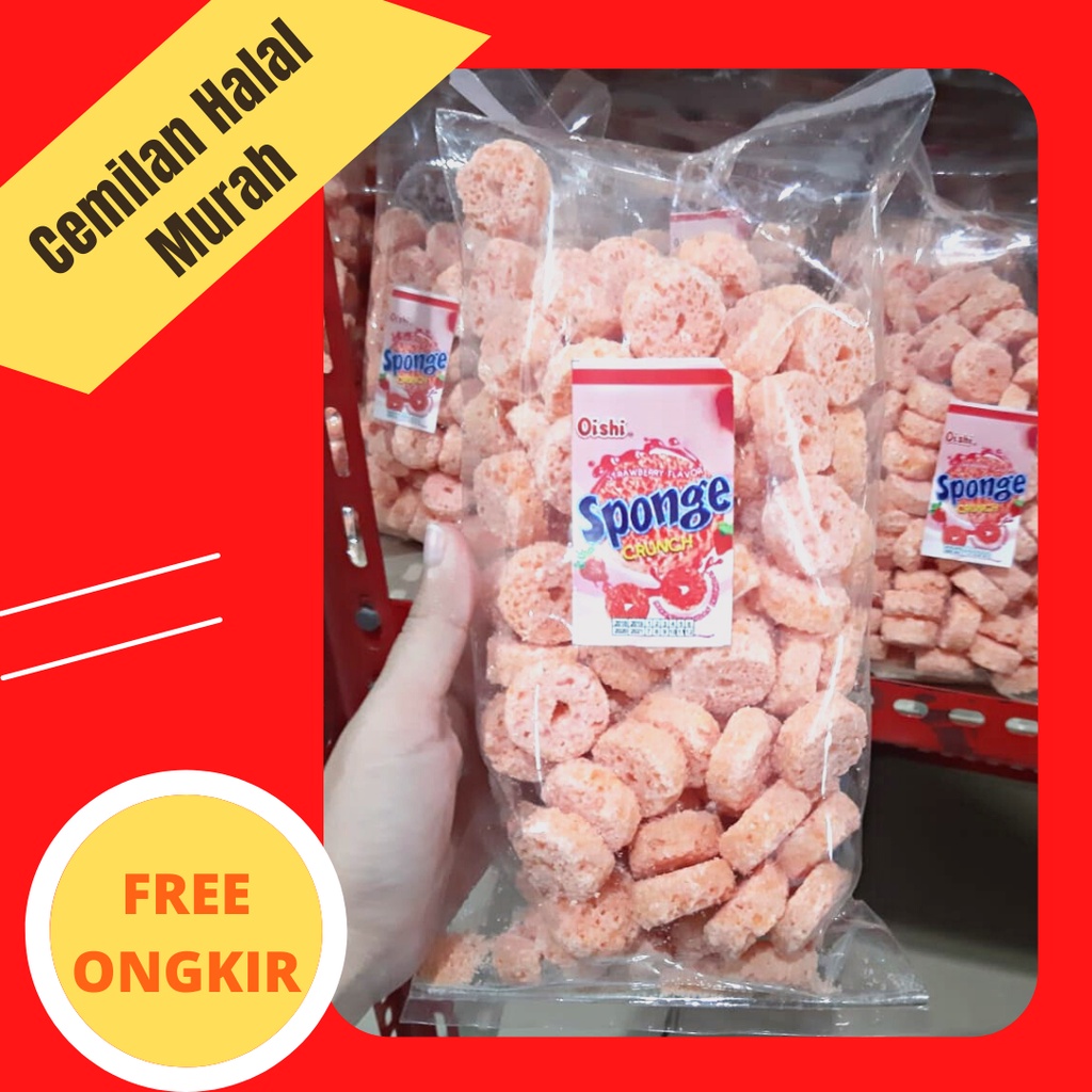 

200 gram Oishi sponge cruch strawberry Original