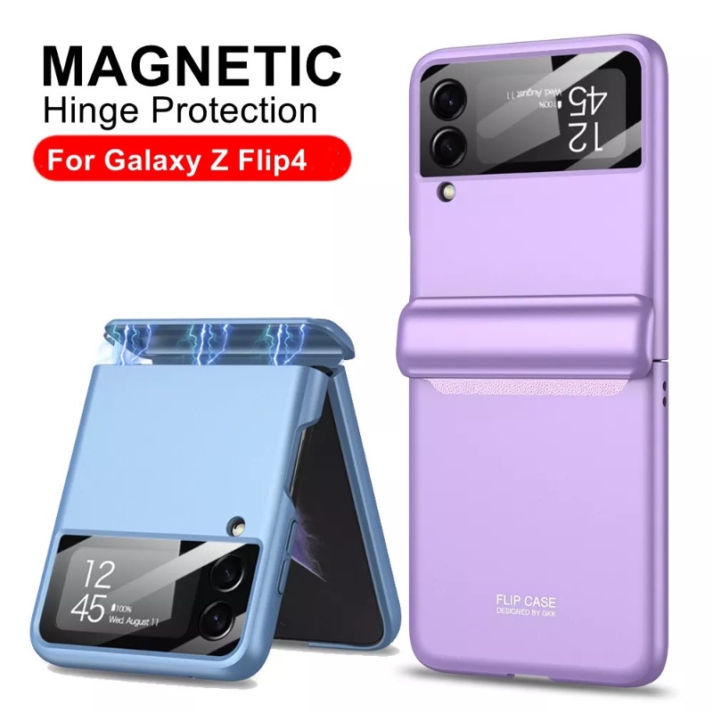 Hard Case Cover Proteksi Belakang Full Lensa Kamera Dengan Engsel Magnetik Untuk Samsung Galaxy Z Flip 4