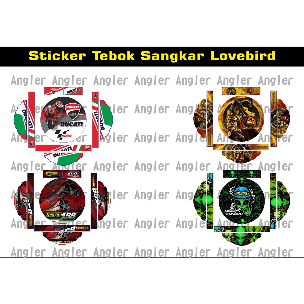 Stiker tebok Sticker Tebok Sarang Love bird