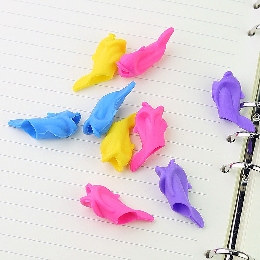 LANFY Stationery Fish Pencil Grasp 10pcs/lot Pencil Grasp Kids Pen Holder Writing Supplies Posture Tool Writing Tool Writing Aid Grip Silicone Children Correction Pen Holder