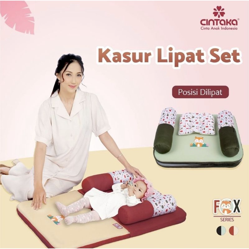 [2 kg] Cintaka Kasur Bayi Lipat  + Kelambu Print Fox Series - CBK 2841