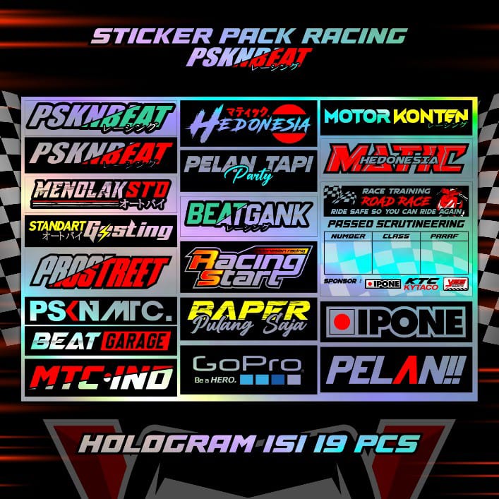 Stiker Racing 1 Pack isi 13 25 27 34 40 41 45 Sticker Sponsor Stiker Motor Setiker Motor Stiker Helm