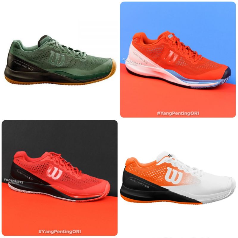 Sepatu Tennis Pria Wilson Rush Pro 3.0 Import Premium BNIB