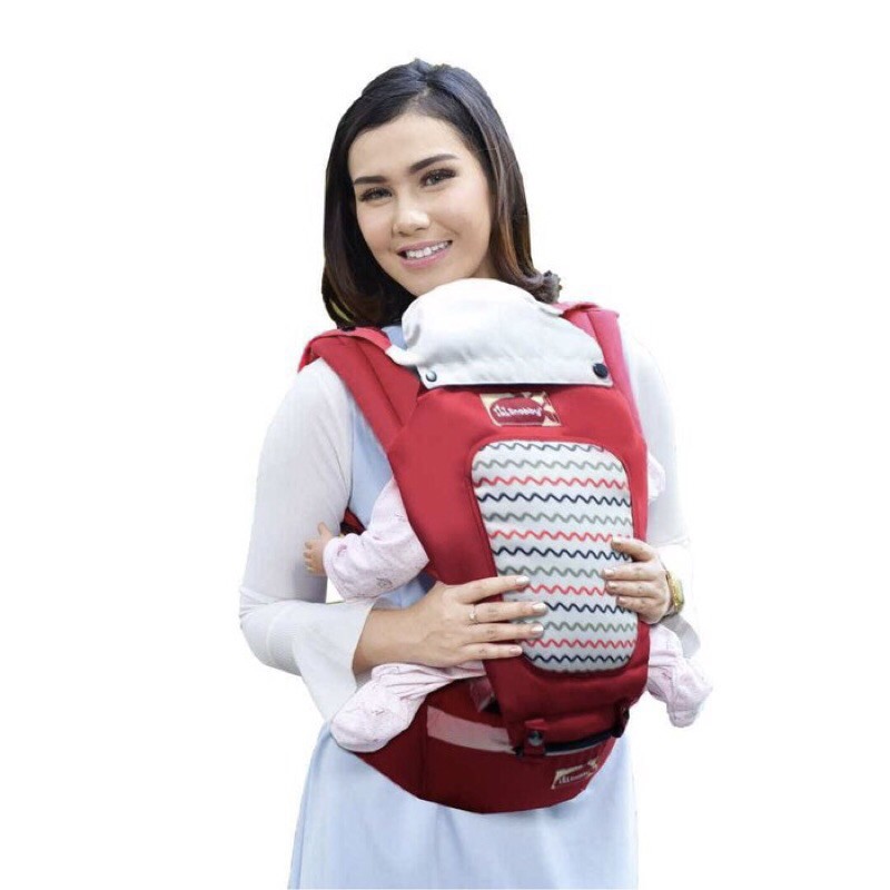 Gendongan Bayi Duduk / Hipseat Snobby TPG 2145 (Warna Merah) BONUS MASKER SNOBBY MULTIFUNGSI