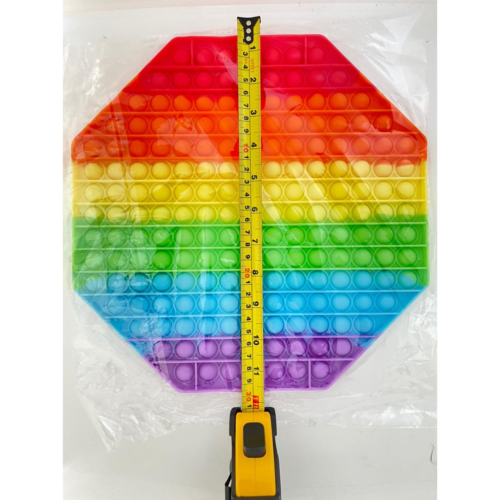 Fidget Toys Push POP IT / POPIT Mainan Anak Penghilang Stress Relieve Pop it Rainbow-Octagon 30CM