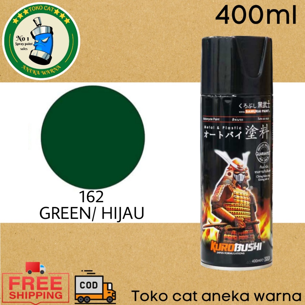 SAMURAI PAINT 162 GREEN HIJAU 400ml CAT SEMPROT SPRAY PAINT PILOX PILOK