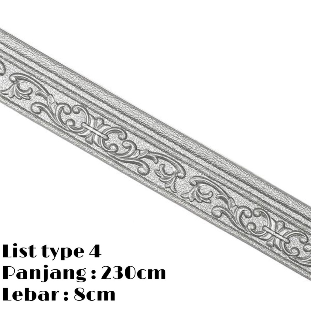 Wallpaper Foam 3D List / Stiker Dinding Atas / Wall Sticker List - 5MM-Abu Besar Y012