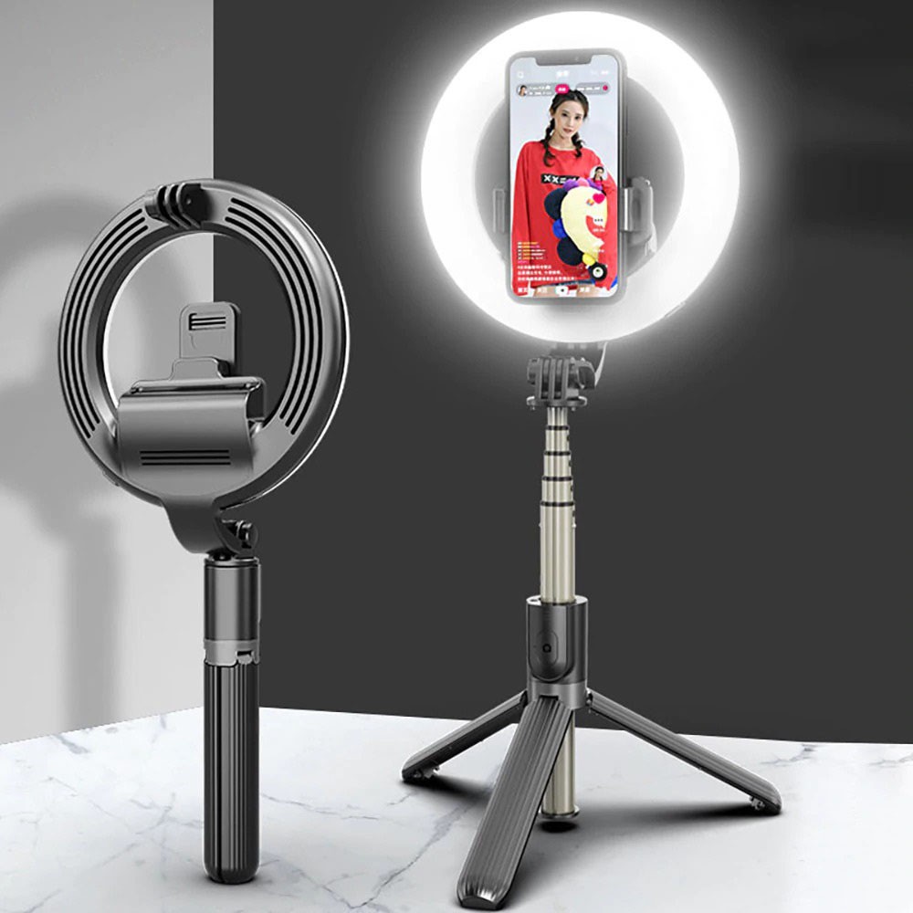 Ring Light LED L07 + Tripod / Tongsis Wireless Bluetooth Selfie Stick