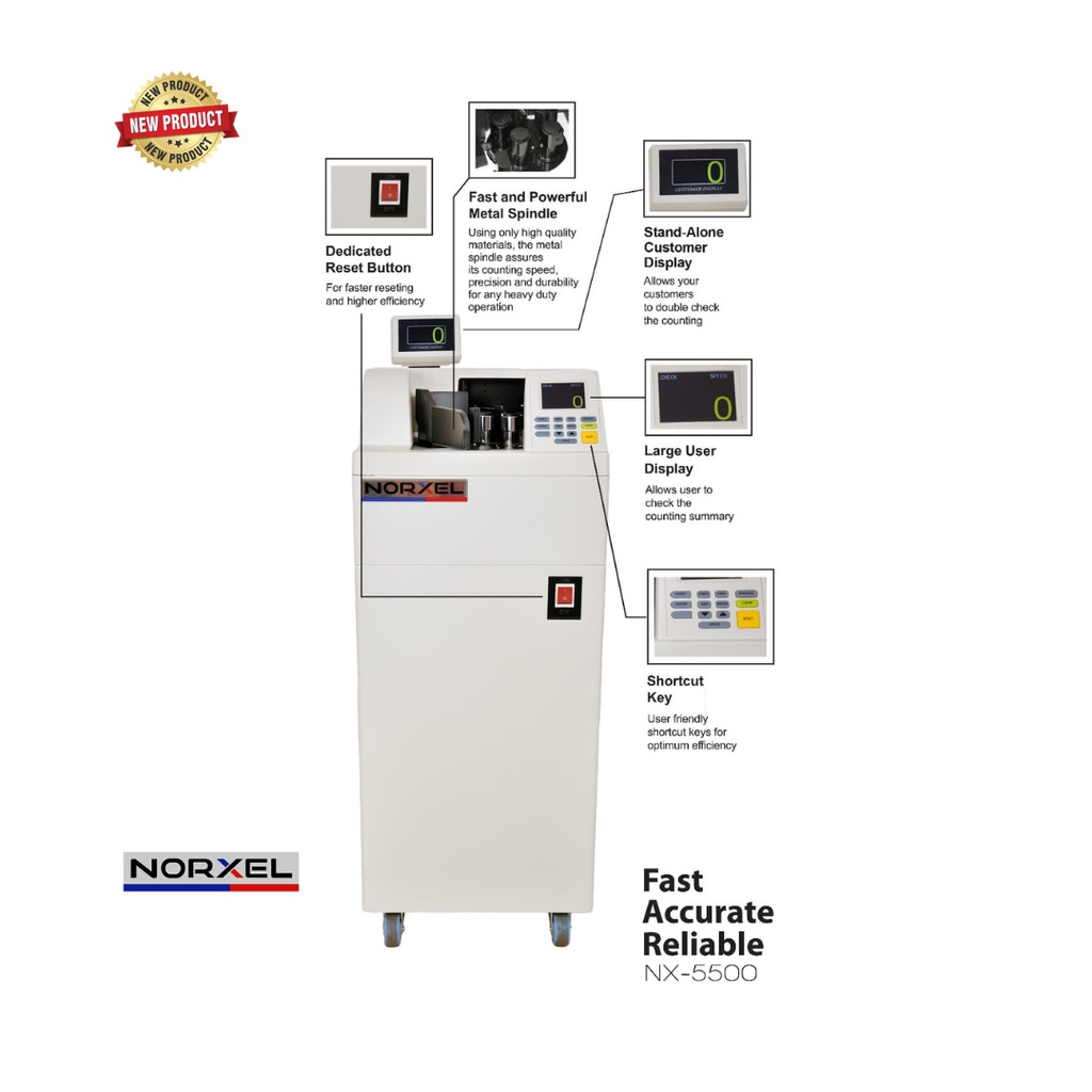 Mesin Hitung Uang Standing Vacuum NORXEL NX5500