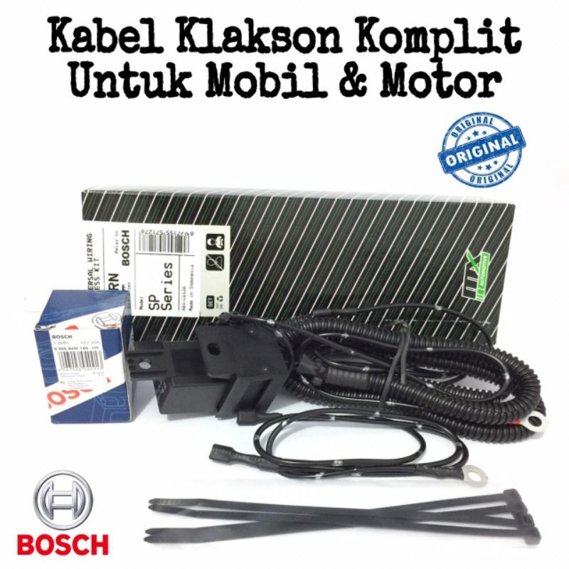 Kabel Relay Klakson BOSCH Komplit Untuk Mobil &amp; Motor / Kabel Relay Set Bosch Untuk 2 Klakson Asli