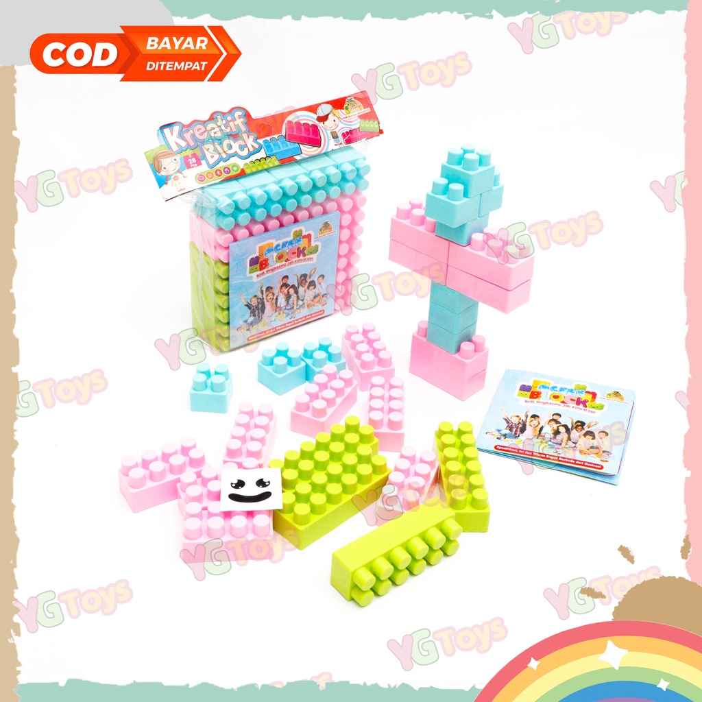 YGtoys Mainan Anak DIY Building Block Balok Susun Besar Mainan Edukasi Puzzle Blok isi 28Pcs