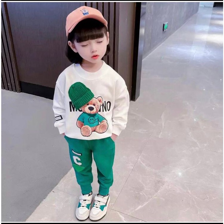 SETELAN SWEATER TRENDY BAYI ANAK MOTIF BONEKA TEDDY BEAR UNISEX USIA 1-5 TAHUN BAHAN BABYTERRY BEST QUALITY TERMURAH TERLARIS/ SETELAN SWEATER TRENDY BAYI ANAK LAKI-LAKI/ SETELAN SWEATER TRENDY BAYI ANAK PEREMPUAN/ SETELAN SWEATER TRENDY BAYI ANAK COWOK