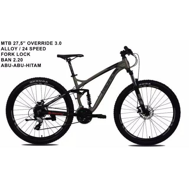 Sepeda Mtb Pacific Override 3.0 full susp 27.5' inchi
